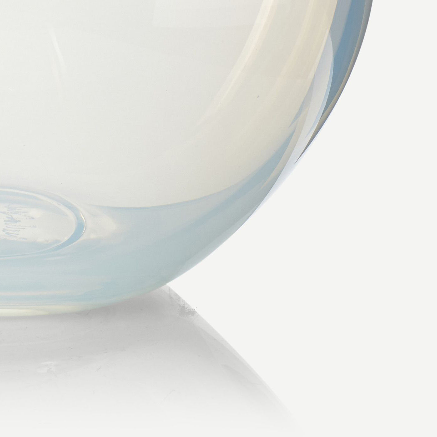 close up detail of milk glass vase