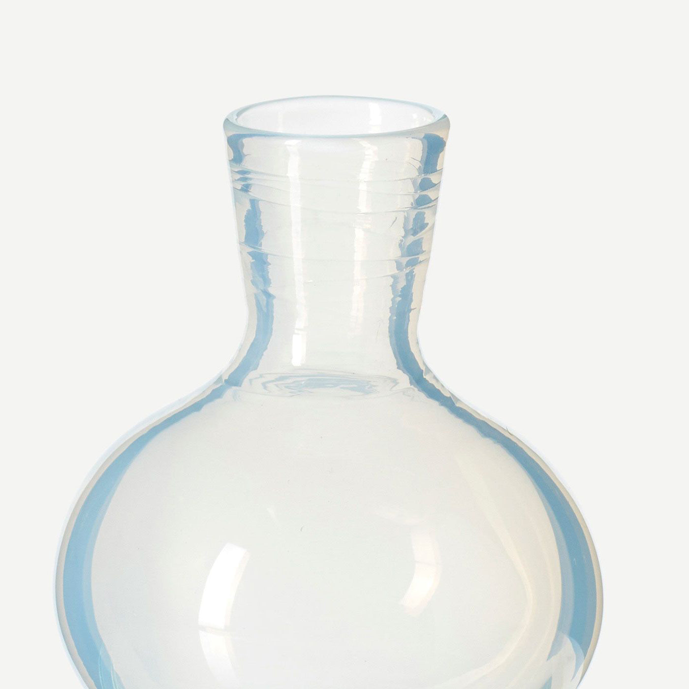 close up of modern handblown glass roman vase