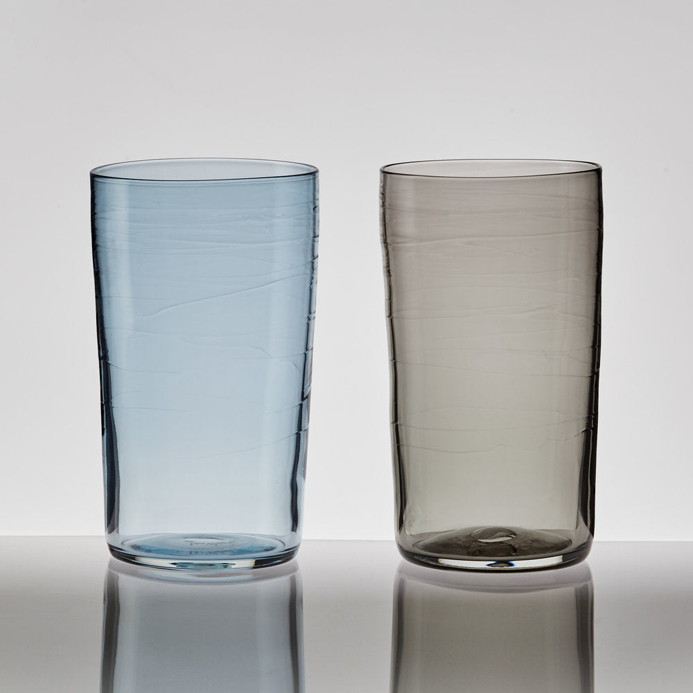 set of two colored water glasses