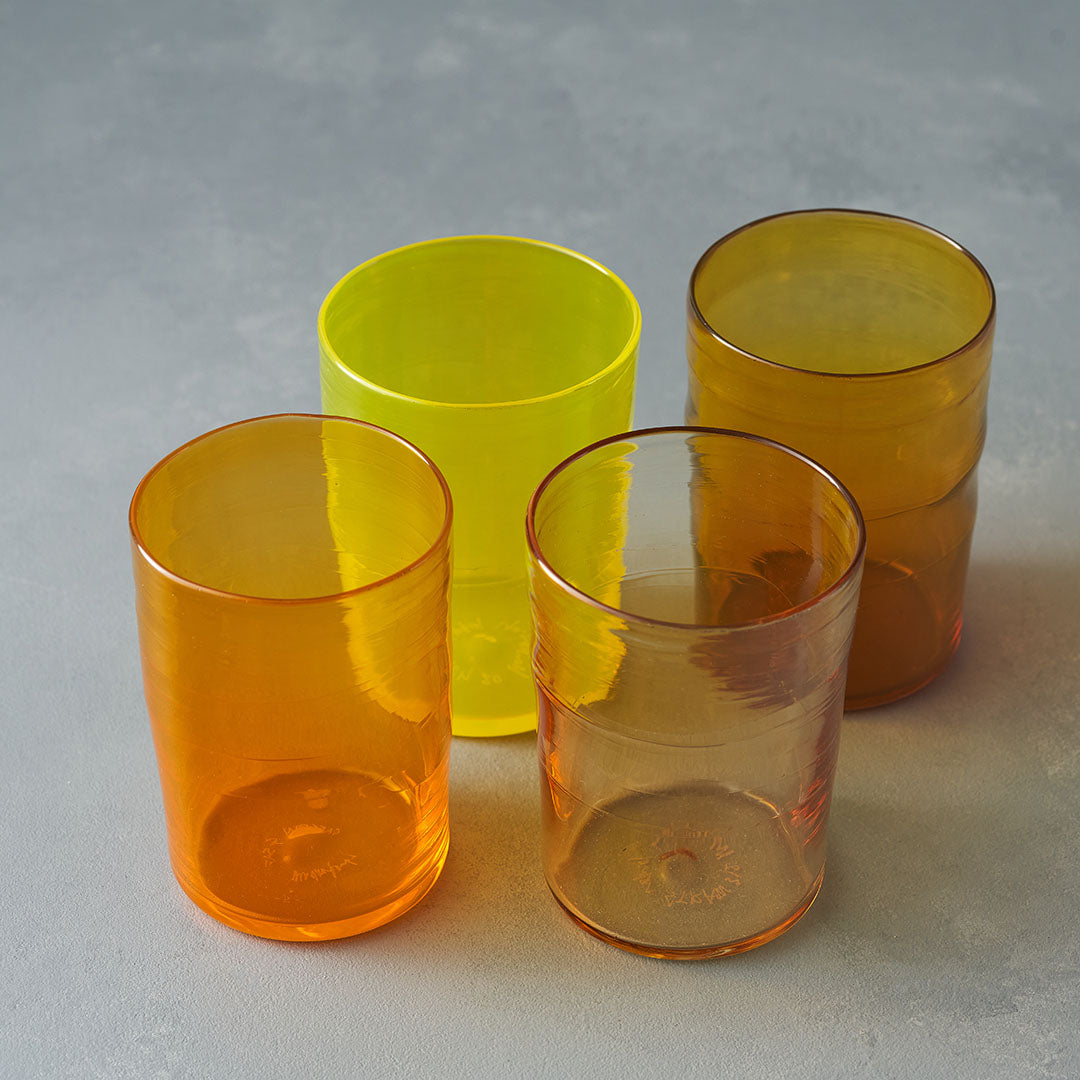 Prairie Collection of Four Coloured Recycled Glass Tumblers