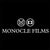 Black and white logo of Moncocle films featuring a white letter inside a circle on a black background.