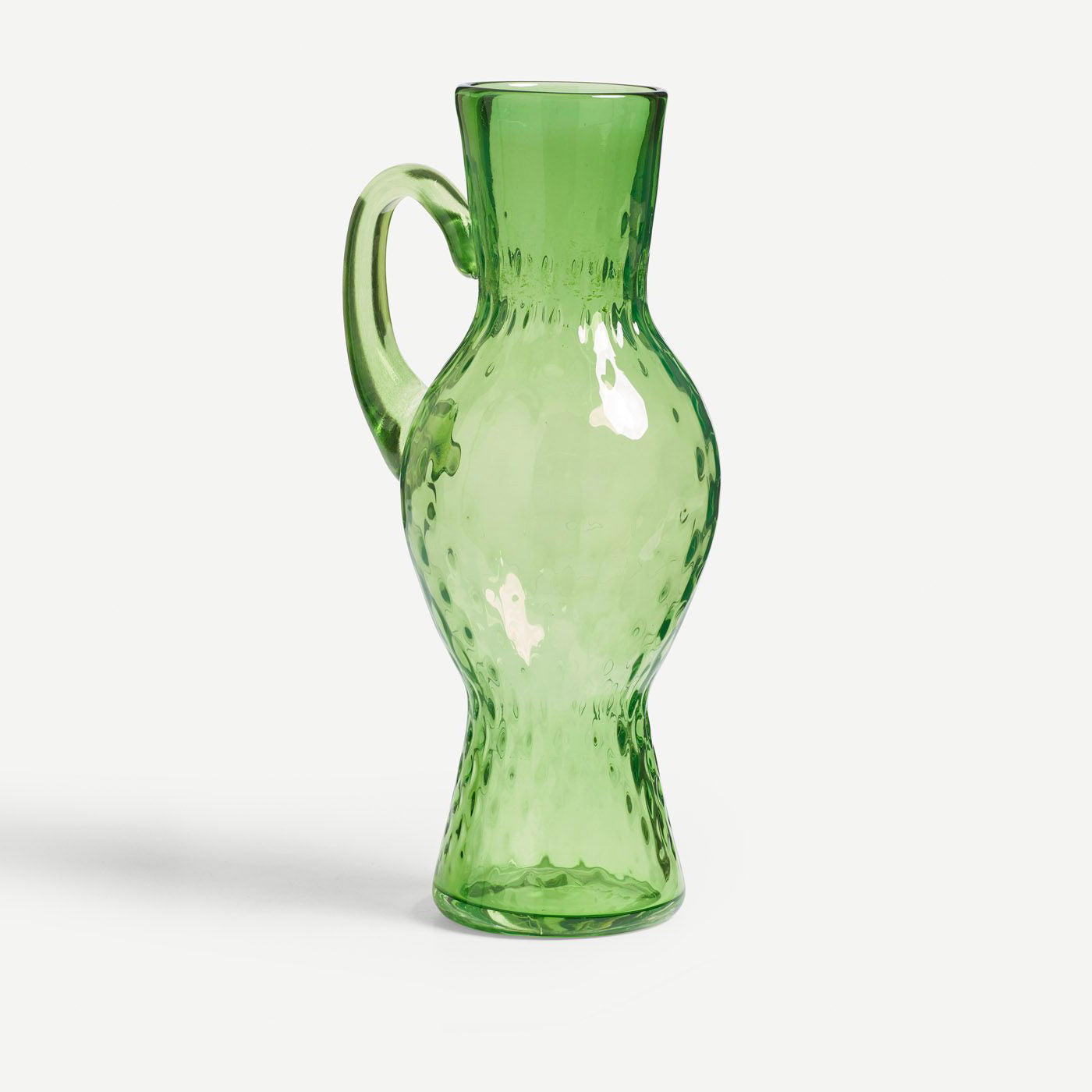 Tall bright green glass vase