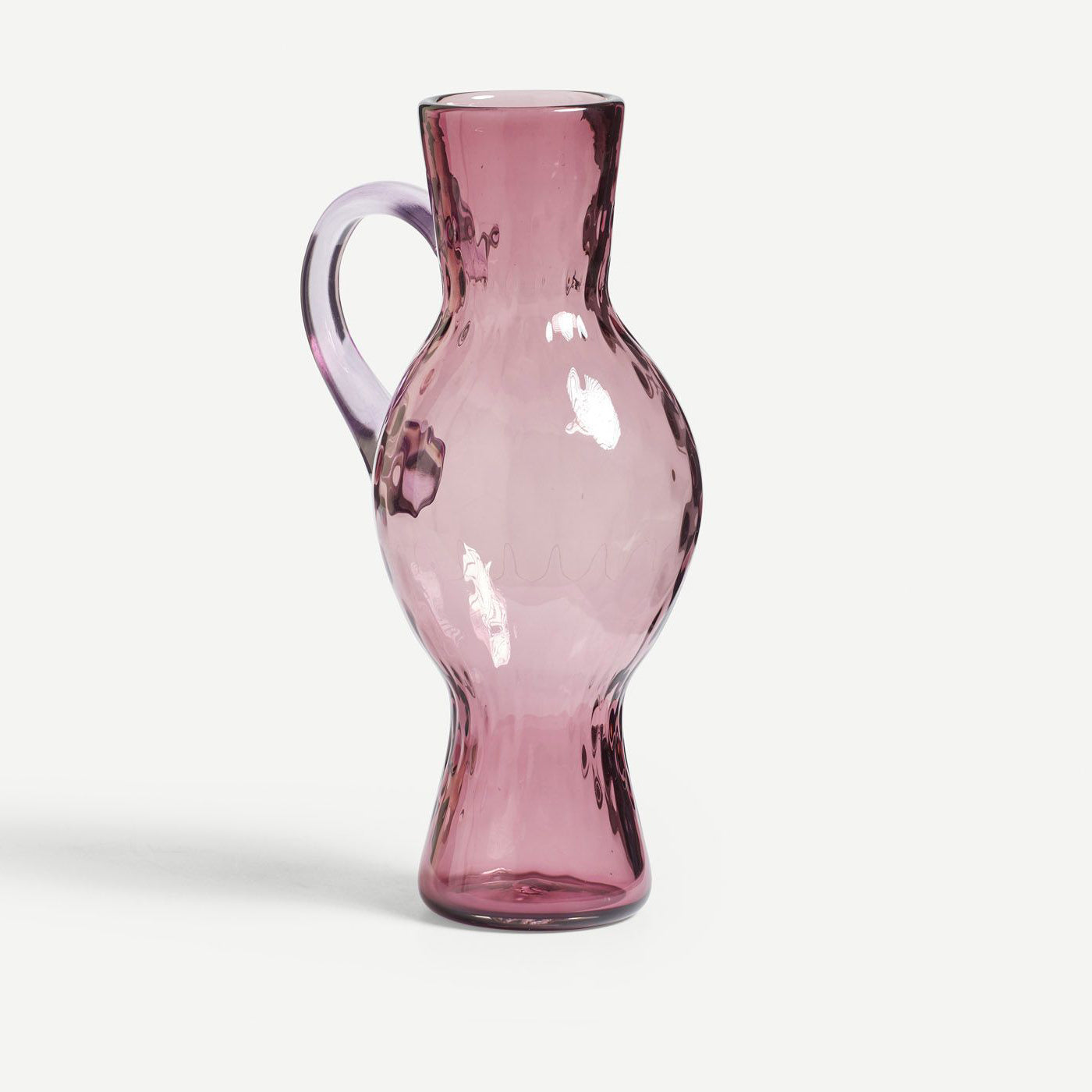 Iris glass vase with handle 