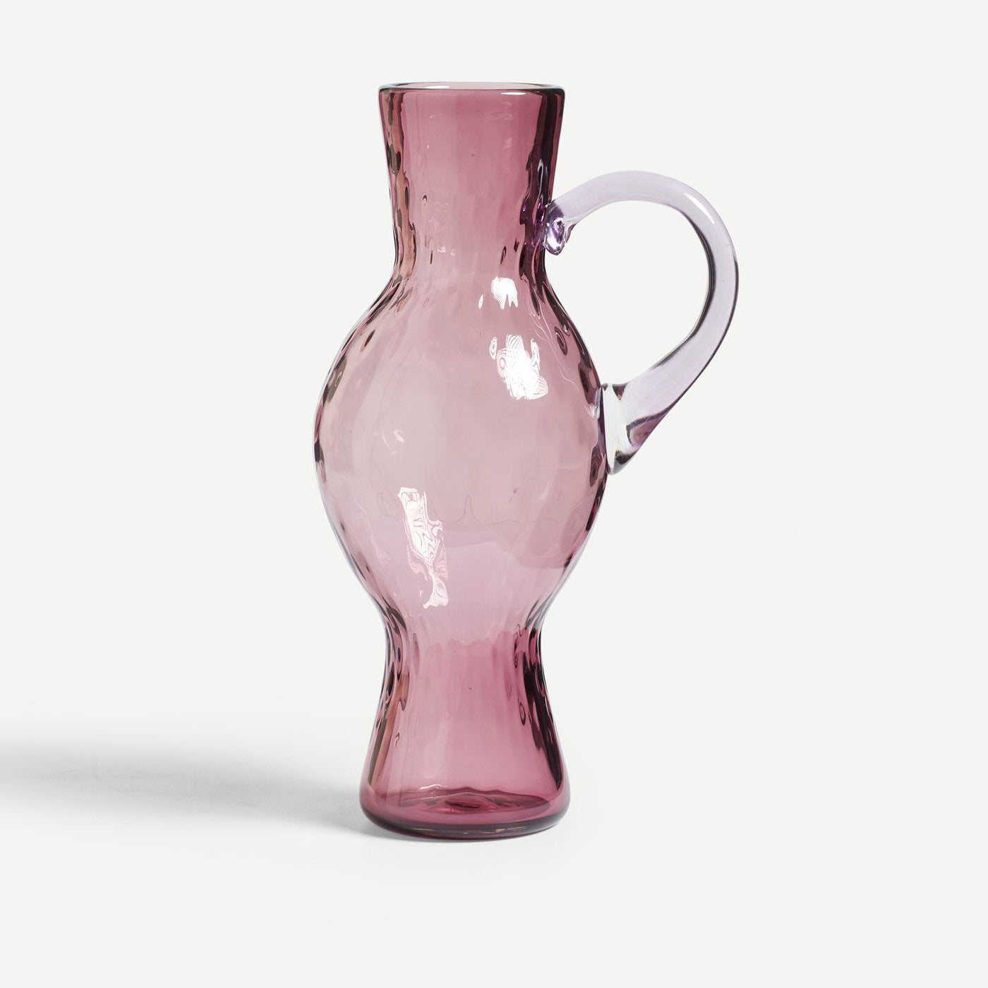 purple glass tall jug vase