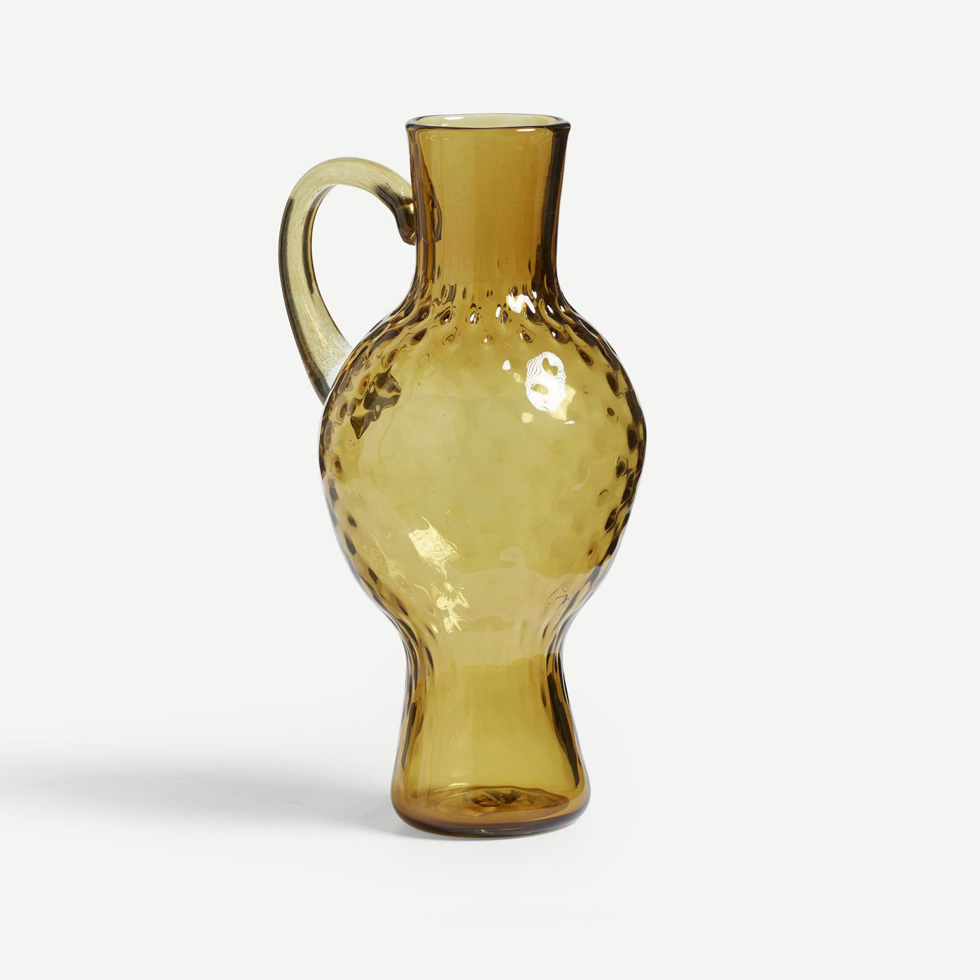 Bembel Vase Sargasso - Handblown Glass with a unique, handled silhouette, reflecting London history, signed by artist Michael Ruh.