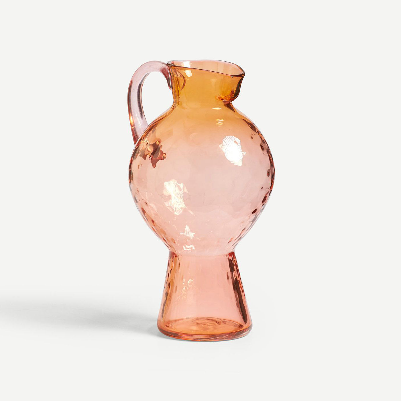 glass vase with handle and spout