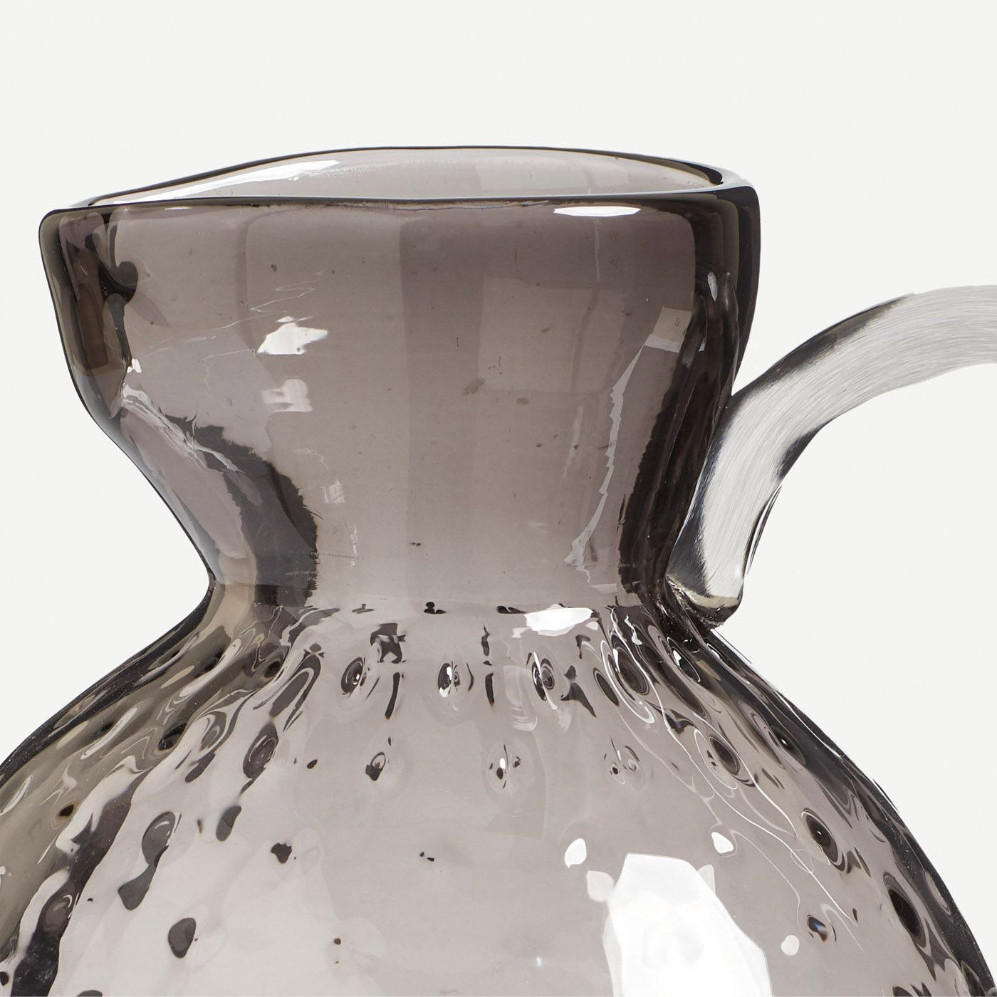 Grey Glass Vase with handle