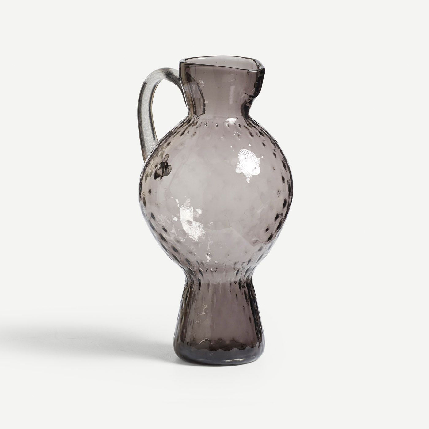 Grey Glass Vase with handle