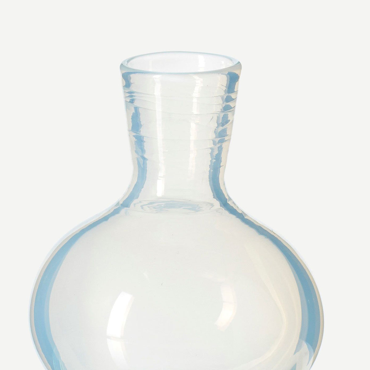 close up of modern handblown glass roman vase