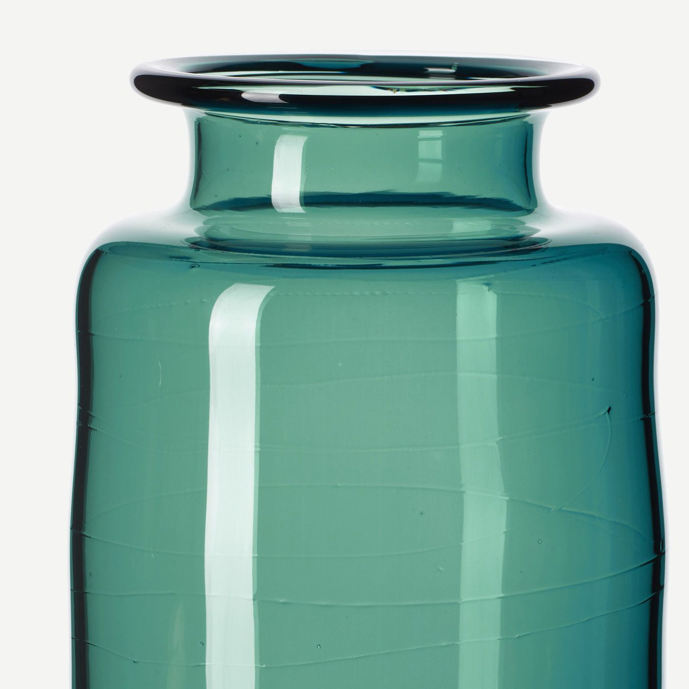 Group of blue green apothecary jars
