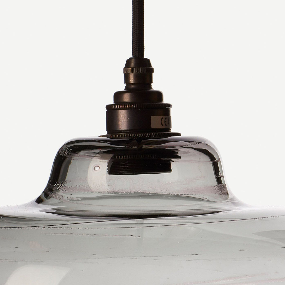 detail of glass pendant light