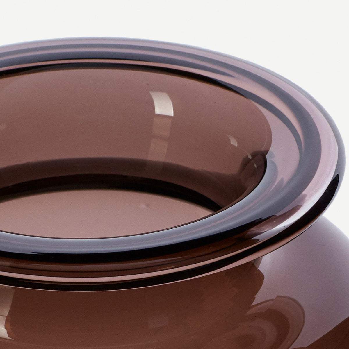 brown  recycled glass apothecary vase rim