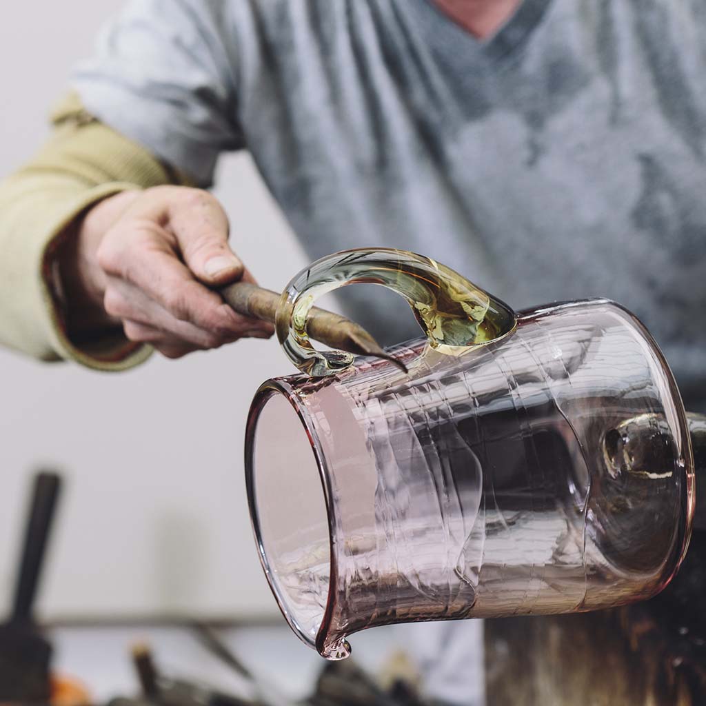 Hand blown glass jug 