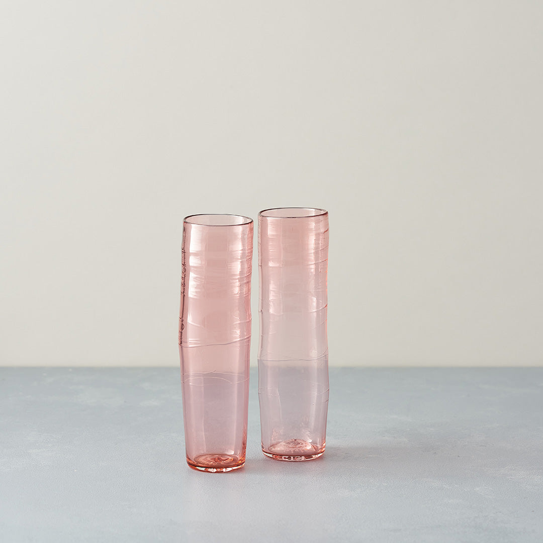 pale pink champagne glasses