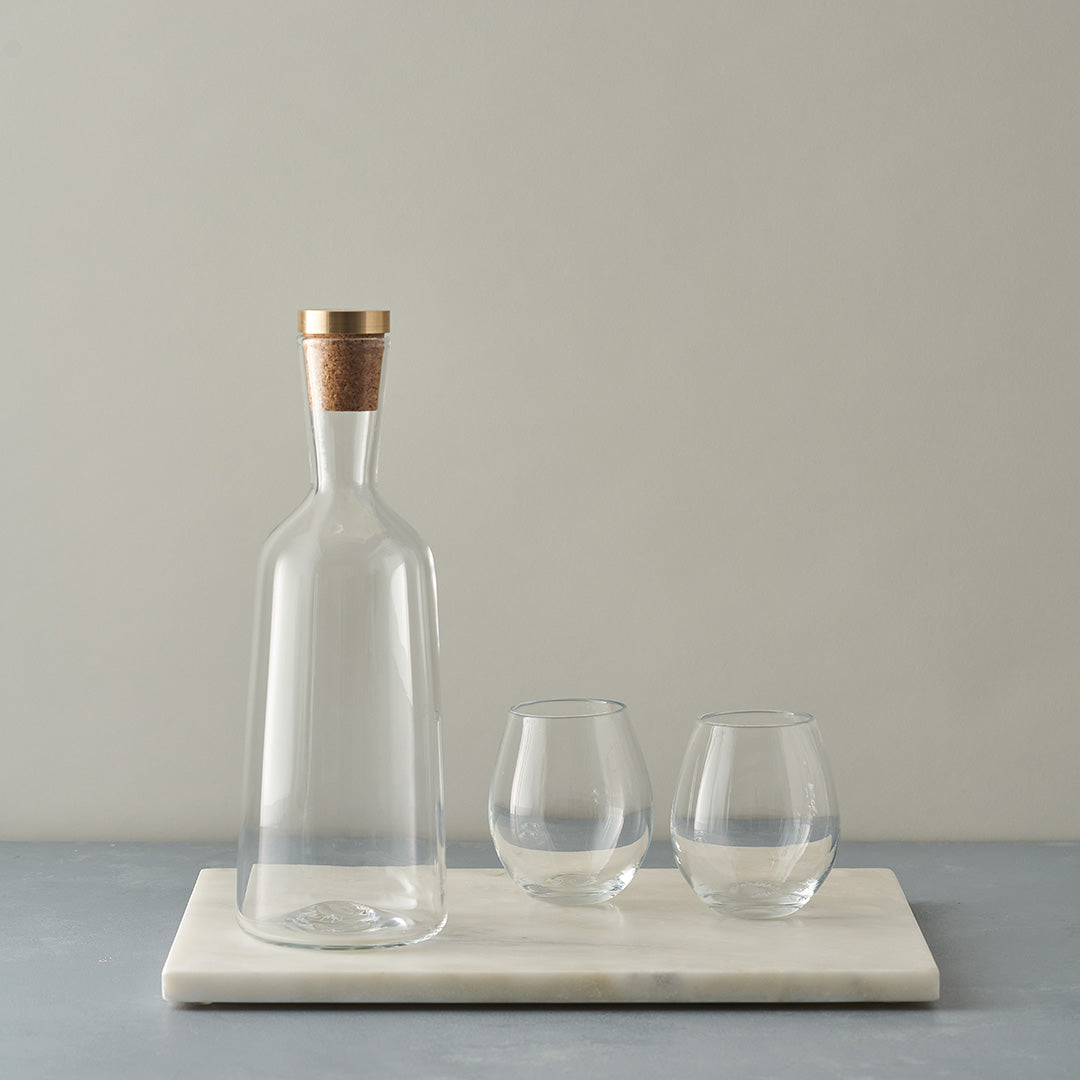 Pair of mouth blown whiskey glasses