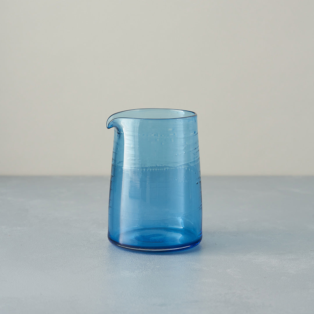 small blue glass jug