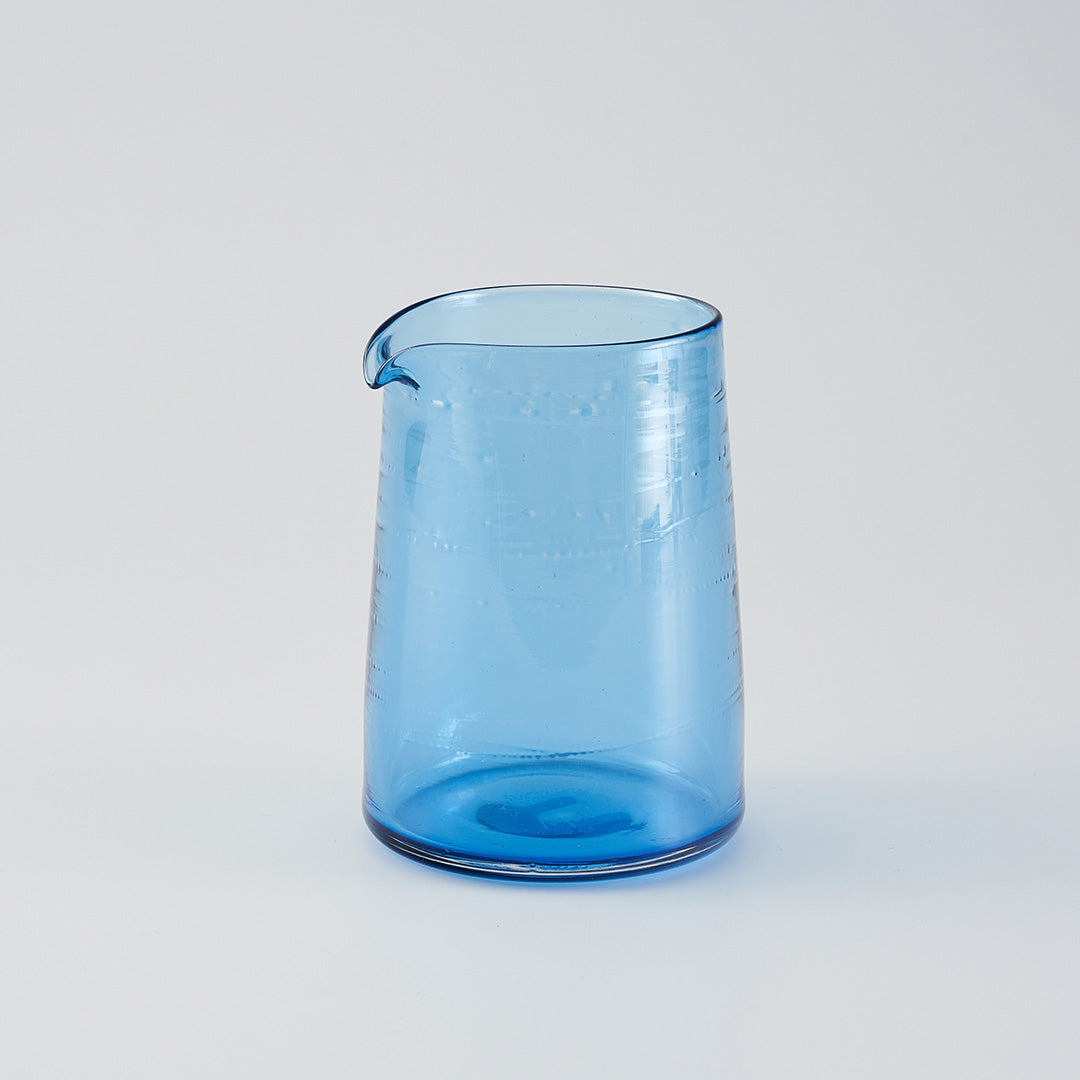 blown glass blue jug