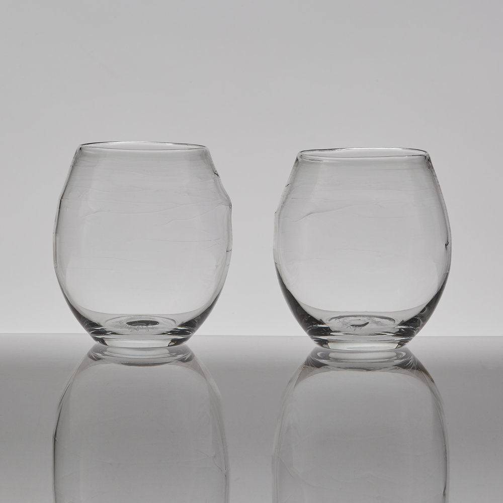 Glassware tumblers in recycled glass