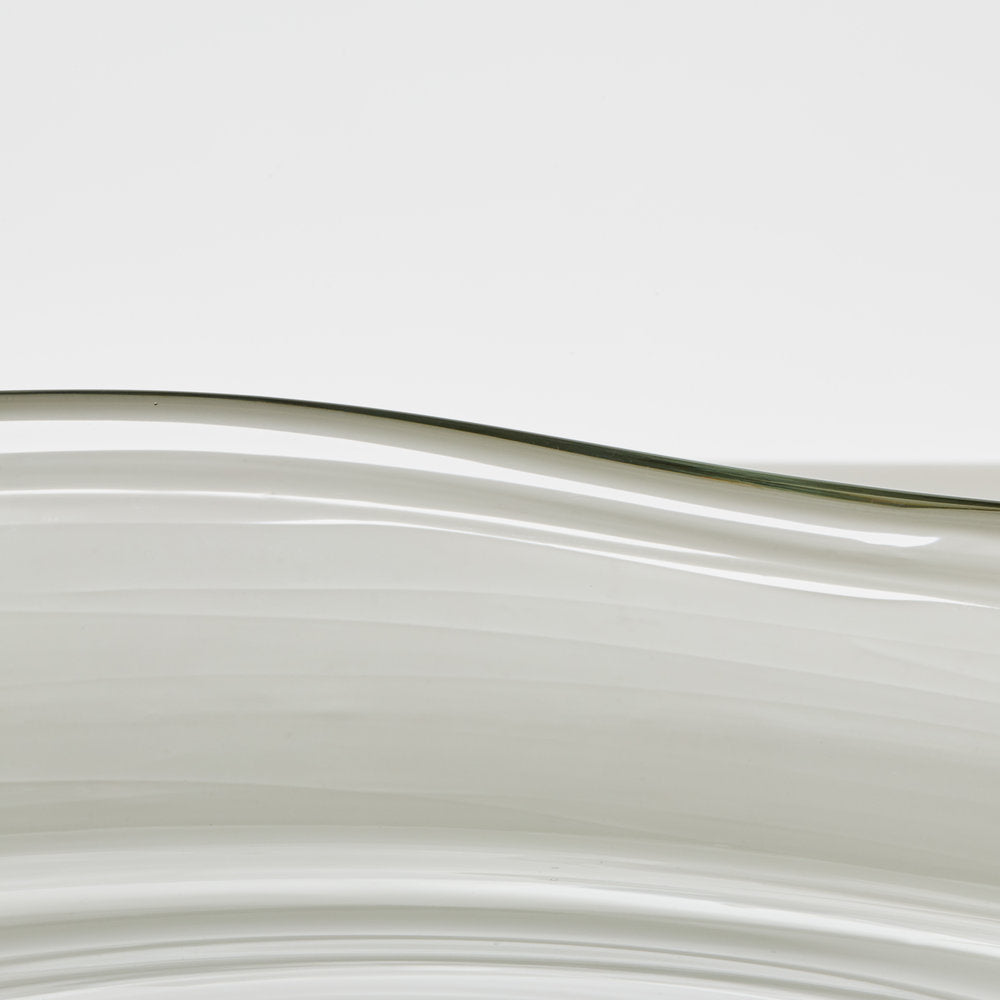 clear recycled glass salad bowl