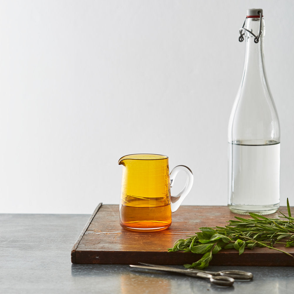 Small glass salad dressing jug