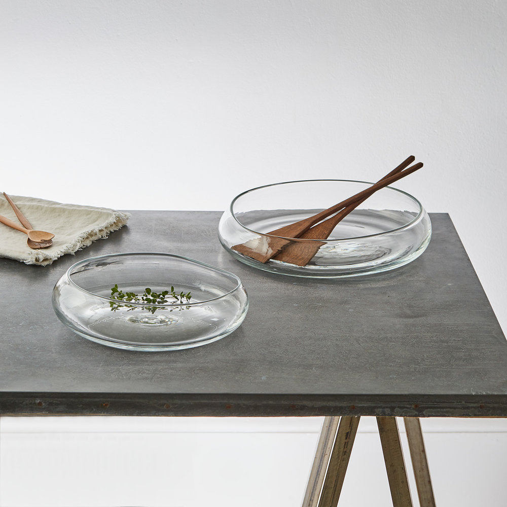 recycled glass serving bowls