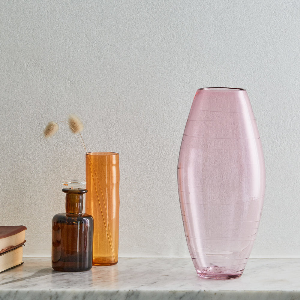 recycled pink glass vase