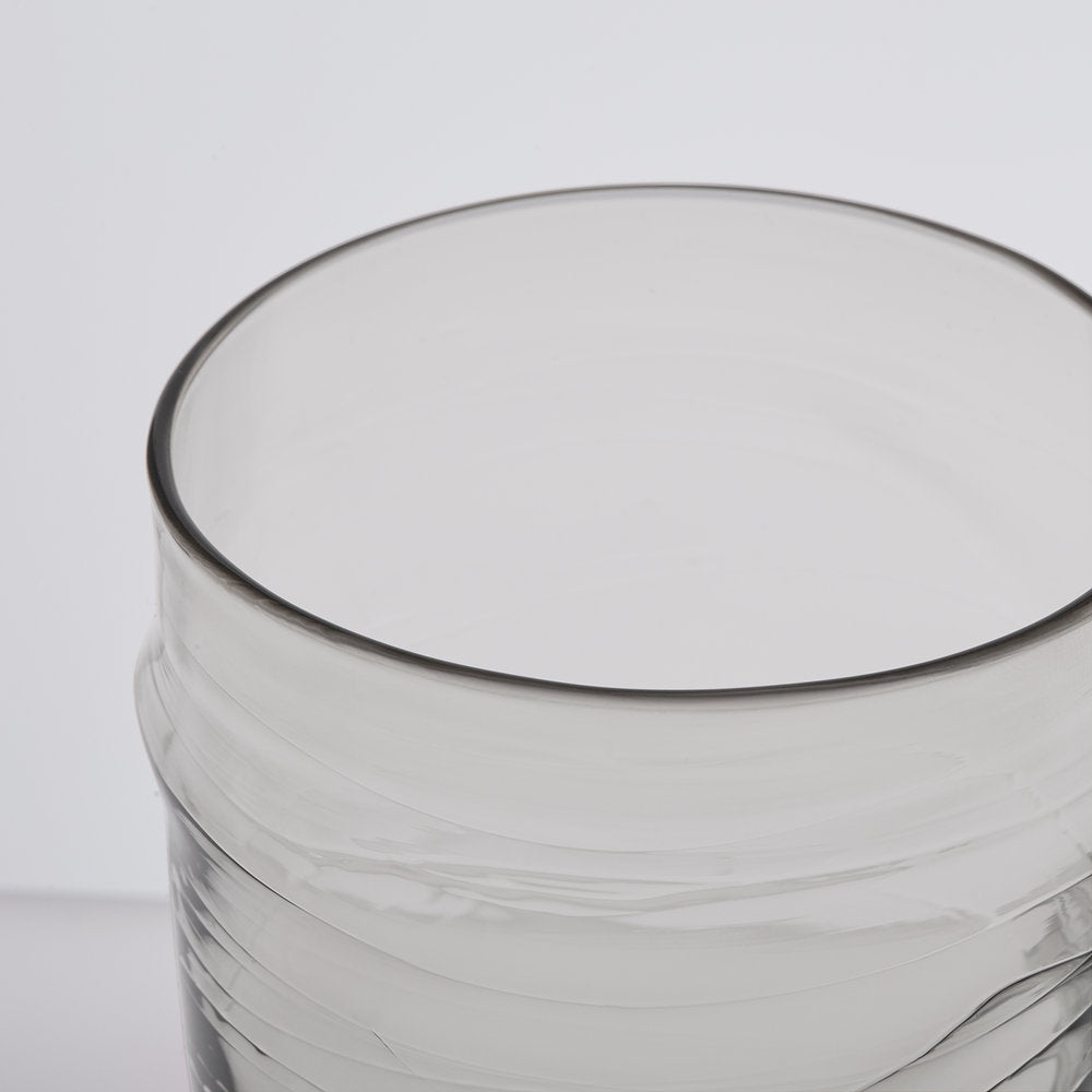 close up clear glass water tumbler