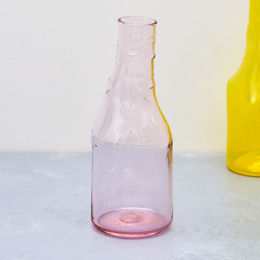 Small pink  handblown glass vase