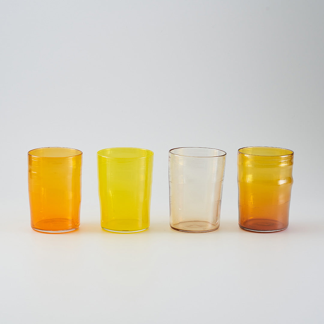 Prairie Collection of Four Coloured Recycled Glass Tumblers