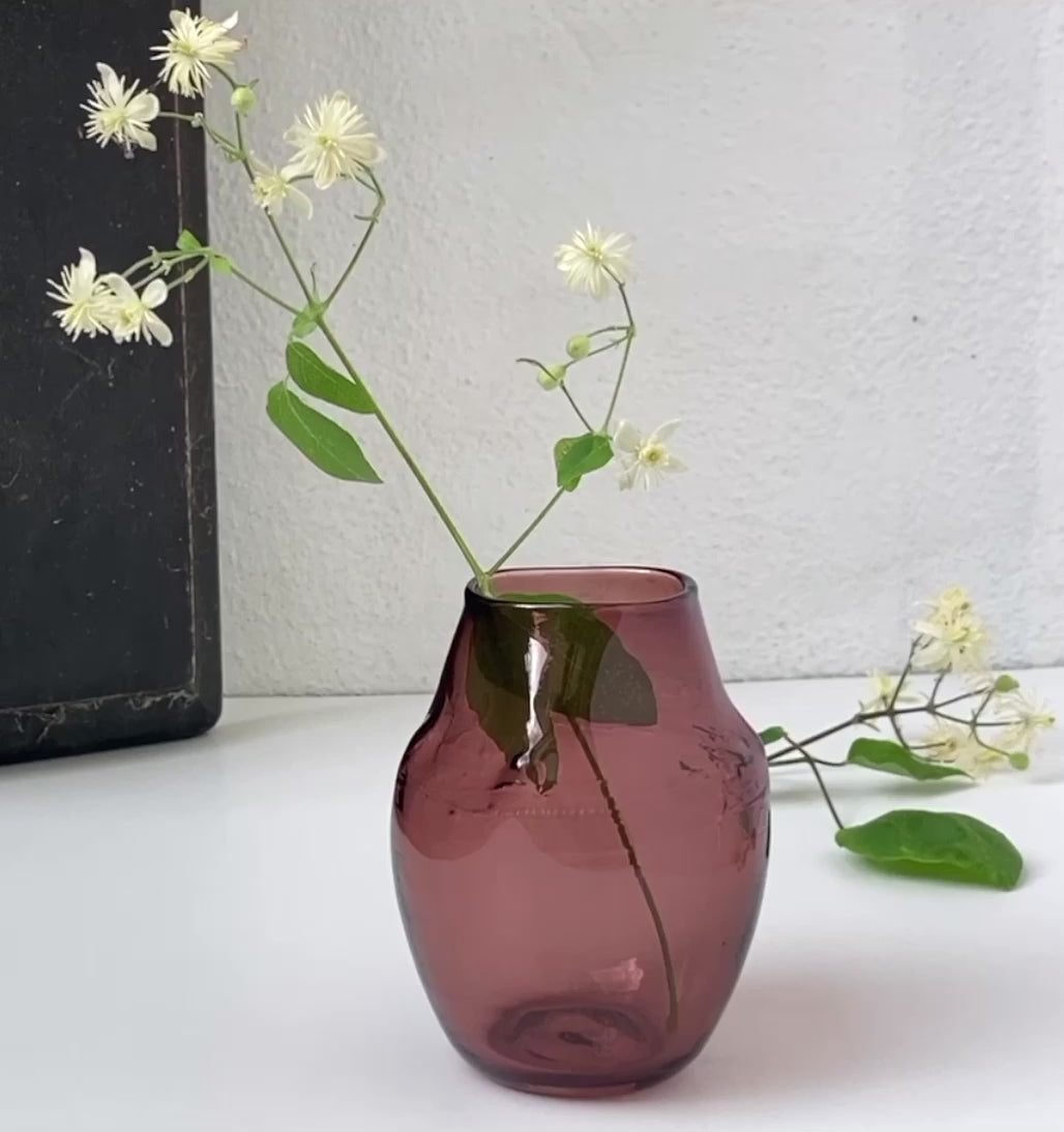 small handblown glass vase